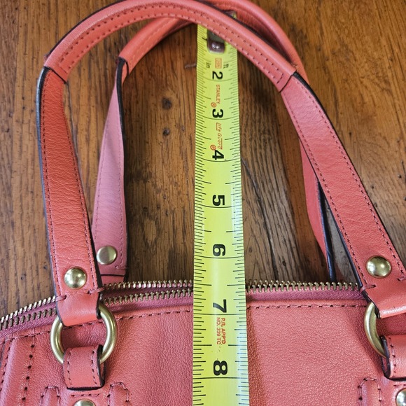 Coach Leather Satchel Shoulder Bag Purse Coral Top Zip D1371 F23684 - Picture 11 of 11